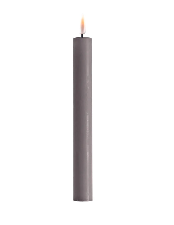 Grå LED stearin kronelys - sæt af 2 stk. - FEW Design