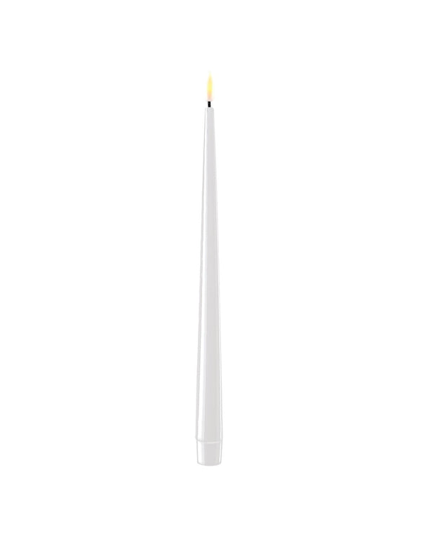 Hvide LED stearin kertelys H28 cm - sæt af 2 stk. - FEW Design