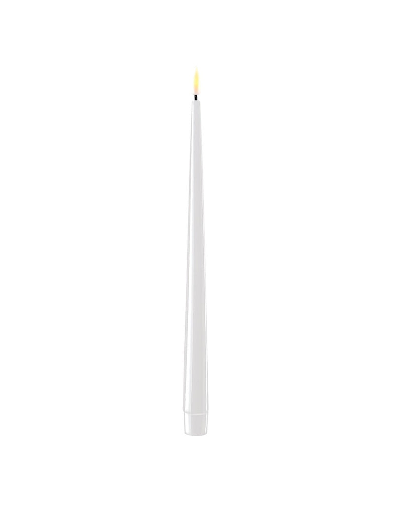 Hvide LED stearin kertelys H28 cm - sæt af 2 stk. - FEW Design