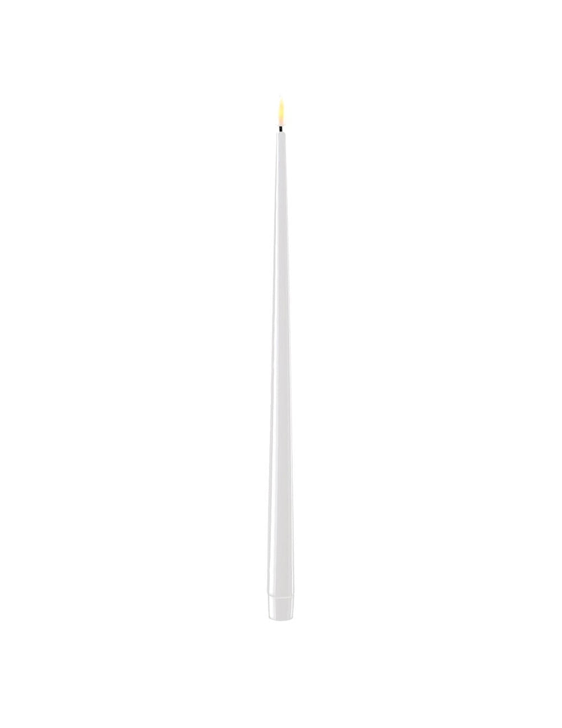 Hvide LED stearin kertelys H38 cm - sæt af 2 stk. - FEW Design